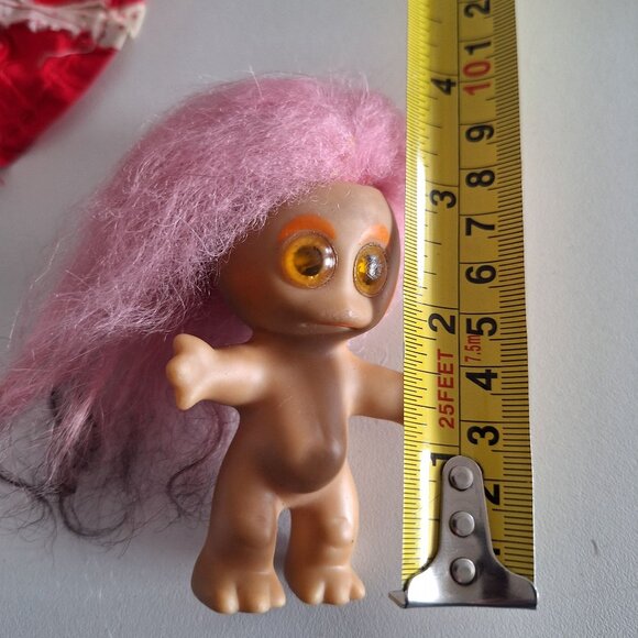 1964 Moon Goon Alien Troll Doll Pink Hair Red Polka Dot Dress L Khem Vintage - Picture 5 of 10